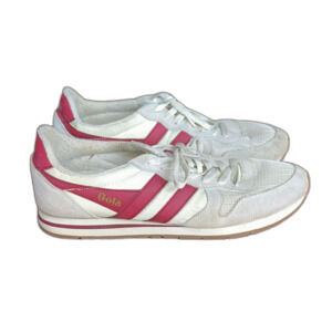 Gola Mens Sneakers Stripe Red Grey Shoes Size 13 EU 46 Retro Prep Trainers